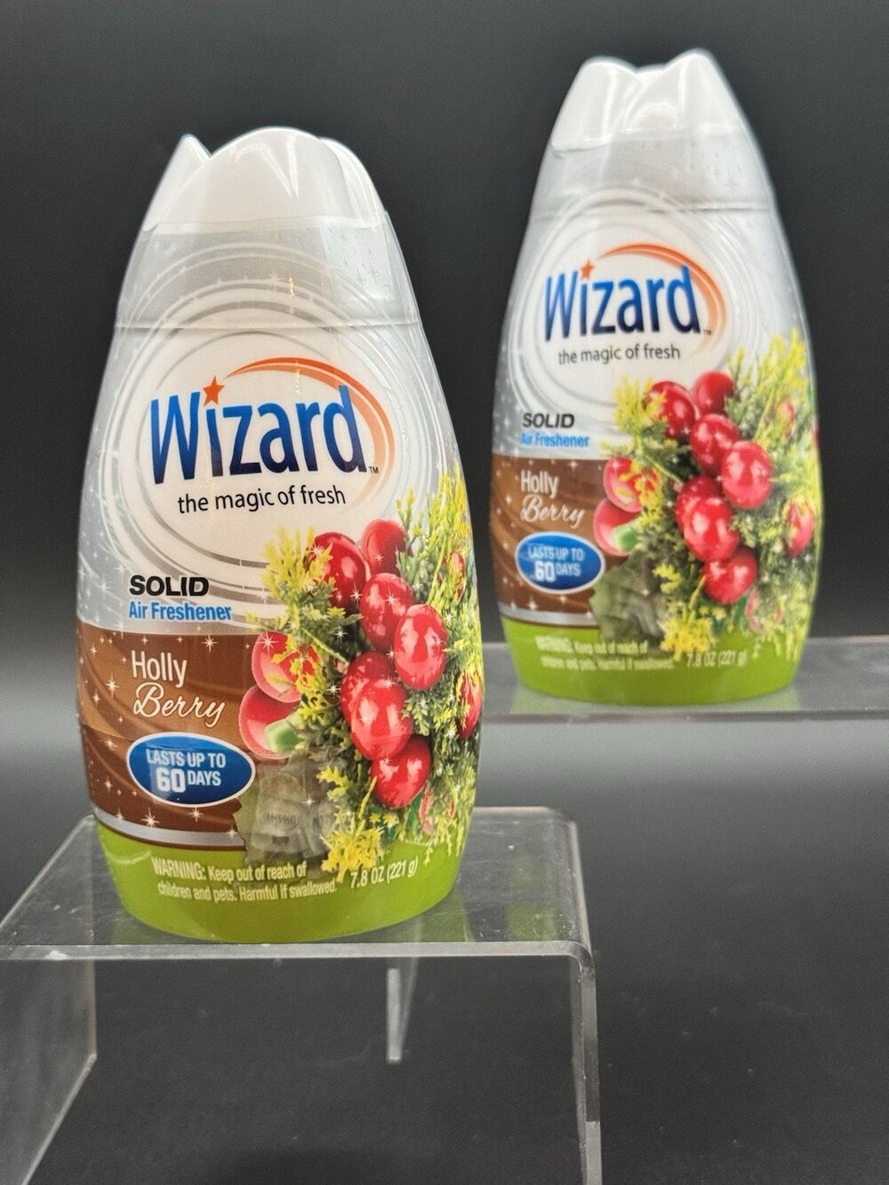 HTF! RARE! 2-Pack Wizard Solid Air Freshener Holly Berry 7.8 oz-SHIPS FREE
